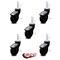 Service Caster 3 Inch Black Hooded Neoprene Rubber 10mm Threaded Stem Casters SCC, 5PK SCC-TS03S310-NPRB-BK-M1015-5 - alternate 1